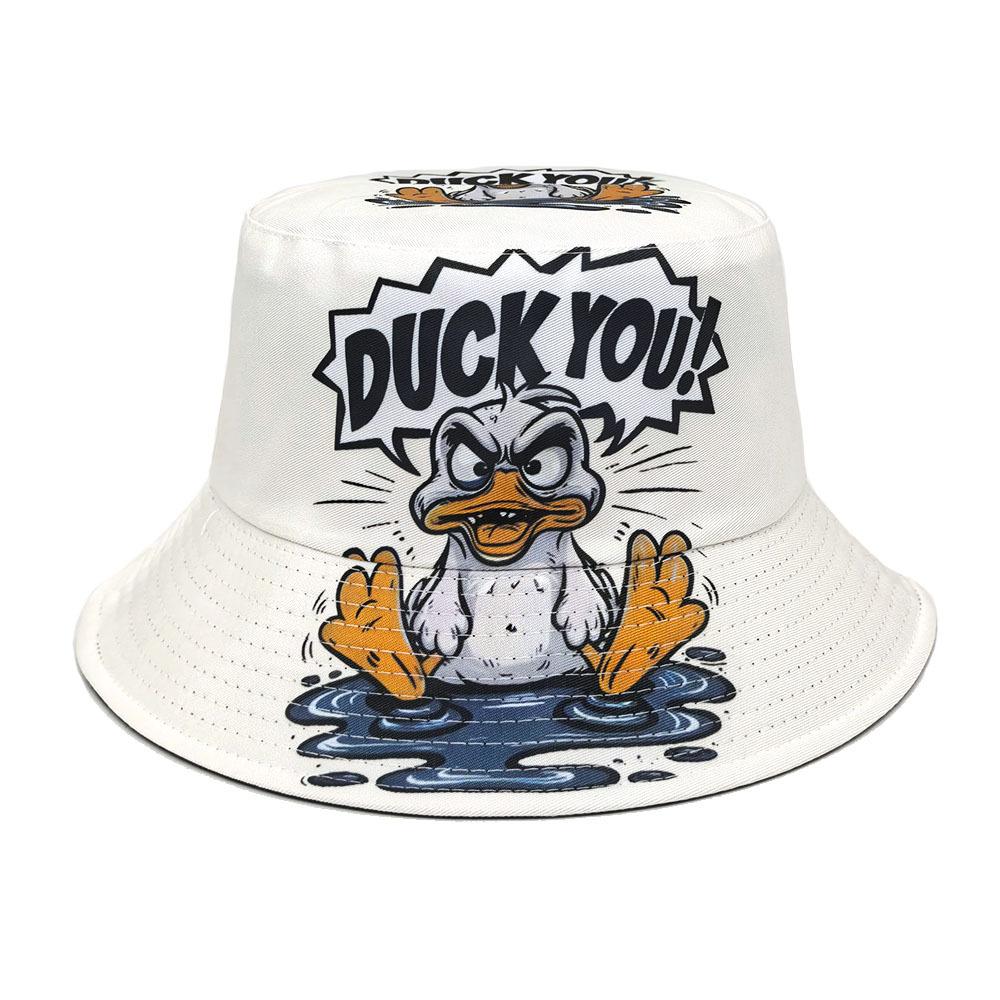 Duck Print Panama Summer Sunscreen Sun Hat Women Men Suitable for Daily Wear Bucket Hats Travel Fashion Decorate Fisherman Hats