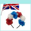 The Queen's Platinum Jubilee Red White Blue Flower Hair Accessories Crown Celebrate In Style!