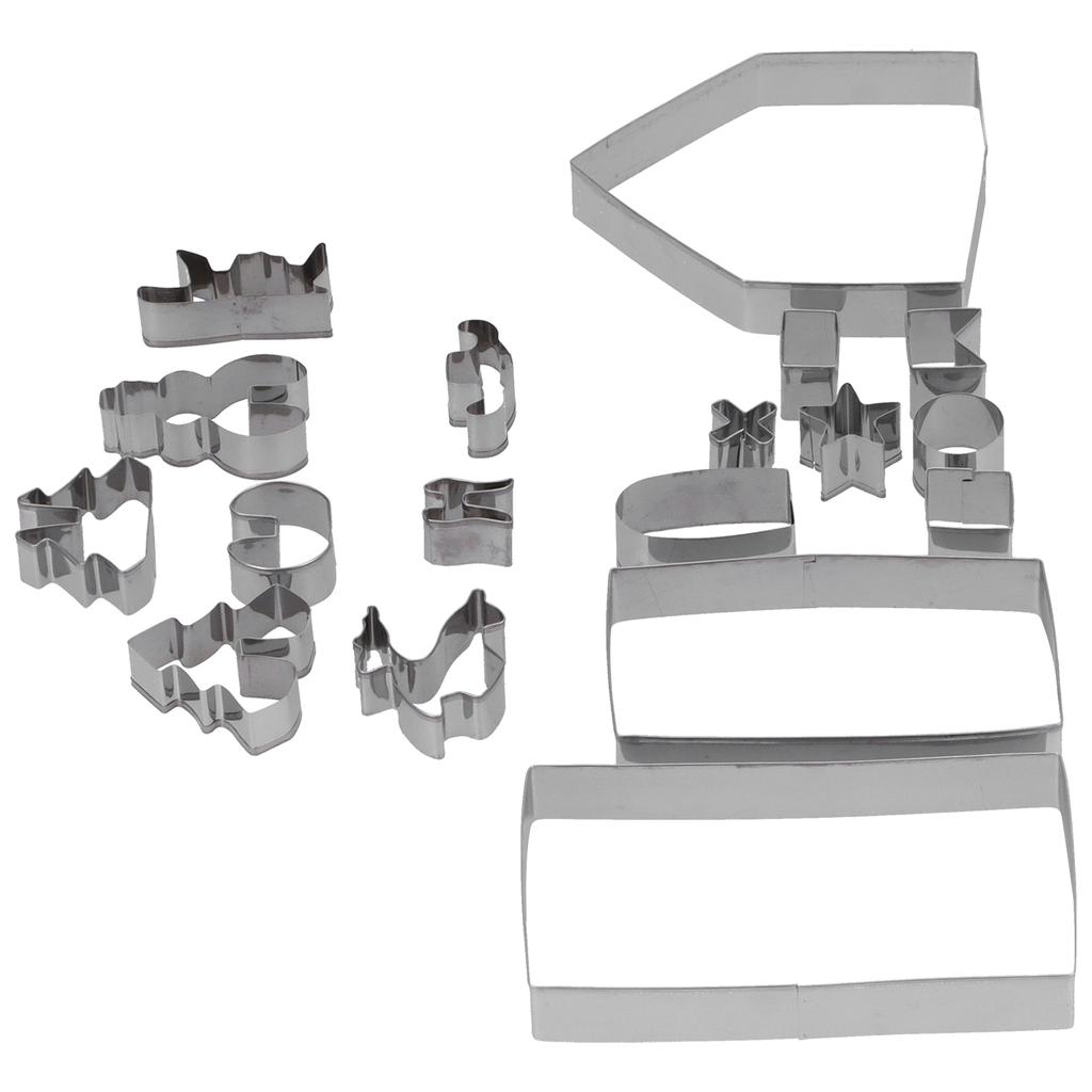 18 szt./zestaw Wykrawacze do ciastek ze stali nierdzewnej Foremka do ciastek Foremka do domku z piernika Narzędzie do pieczenia DIY