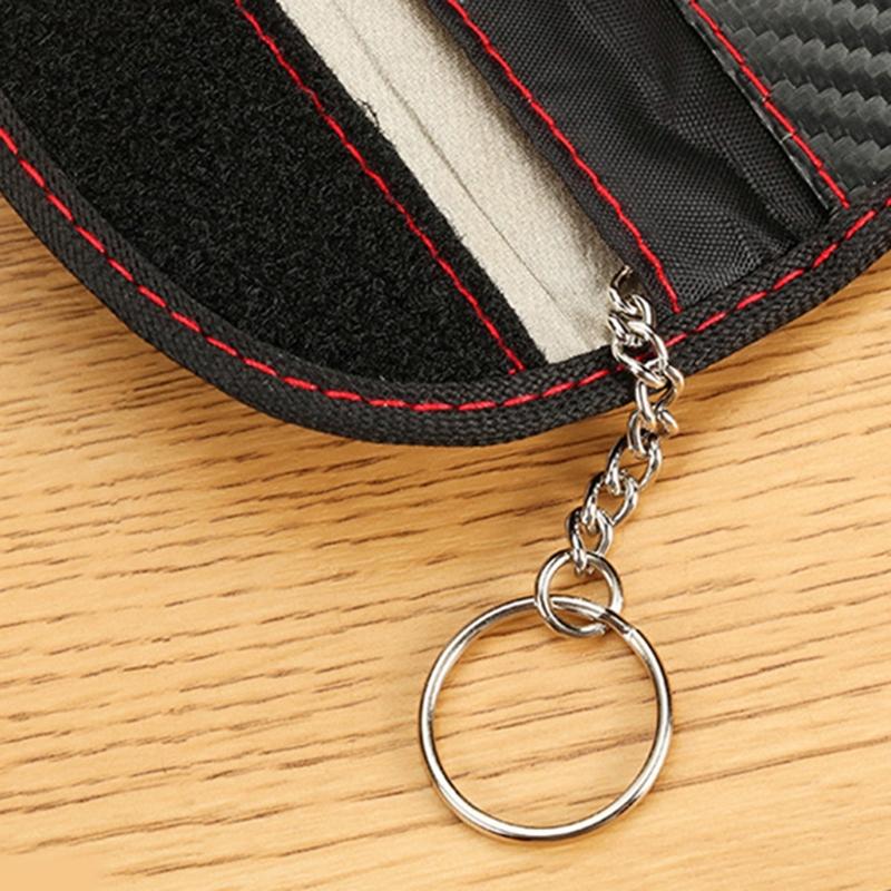 Protector Bag for Car for Key Fob Leather Car for Key Signal Blocking Pouch for Case for Car Security Anti-Theft Black R