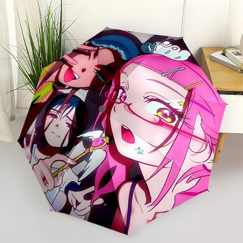 

1pc Outdoor Umbrella with Anime Characters - Automatic Opening/Closing Umbrella with Portable Tri-Fold Design, 8-Rib Iron Frame, Perfect Gift for