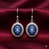 Oval Star Sapphire Earrings Elegant Blue Star Design 925 Sterling Silver Timeless Jewelry Perfect for Brides and Special Occasions