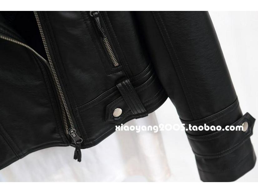 Chaqueta de Motociclista de Cuero PU Ajustada para Mujer Estilo Coreano 2025 - Corta, Versátil, Diseño de Solapa para Primavera/Otoño