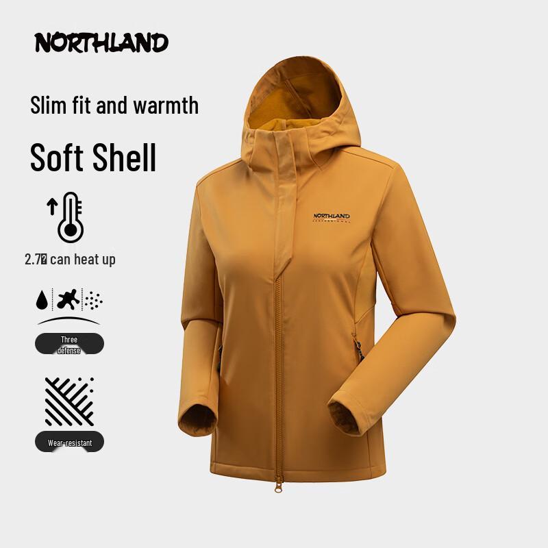 NORTHLAND Women's Fleece-Lined Softshell Hooded Hiking Jacket NXJFH2472E