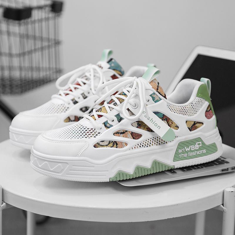Men'S Shoes Mesh Design Men'S Board Shoes Tide Brand Sports And Leisure Small White Tide Shoes