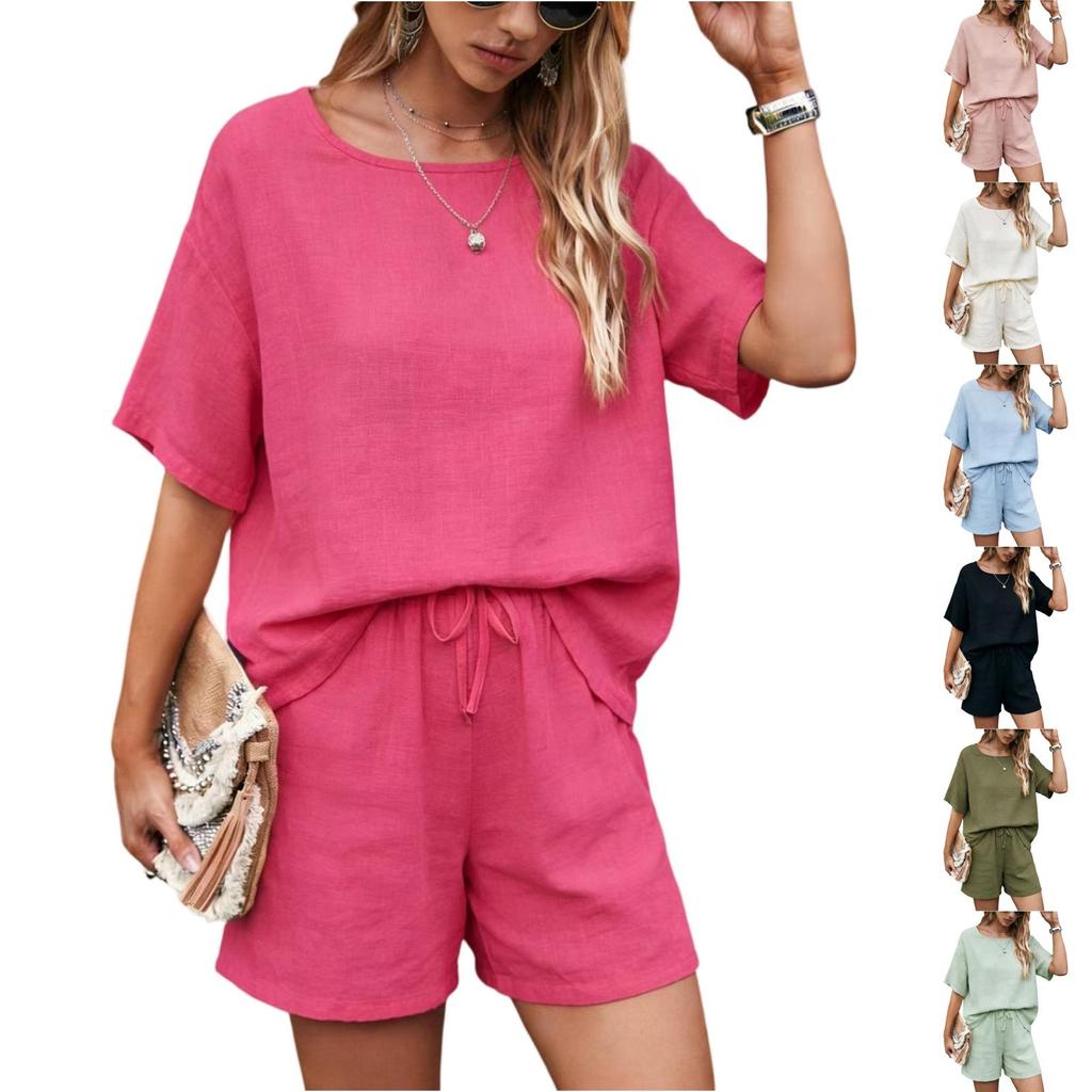 Fashionable Women's Temperament Loose Short Sleeved Shorts Set