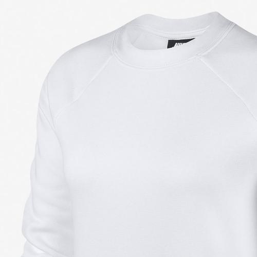 Nike Women's Solid Color Crew Neck Long Sleeve Sweatshirt in White
