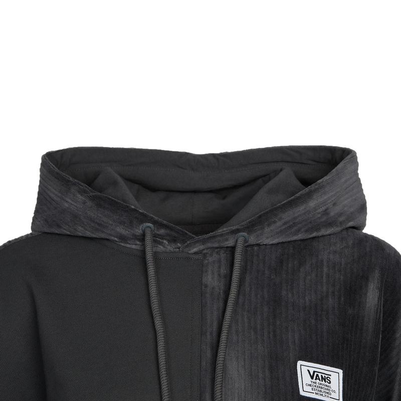 Vans Patchwork Long-Sleeve Hoodie Women Tops Space-Black Grey VN0A5F6F1O7