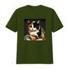 Calico Cat On A Quilt Vintage T Shirt Cute Lovers Gift For Her Vintage Graphic Top For Everyday Wear Designer Clothes