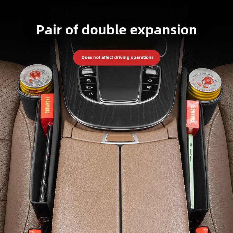 Car Seat Gap Filler Storage Box Wallet Glasses Keys Card Phone With Water Cup Holder Sundries Organizer Box Interior Accessories