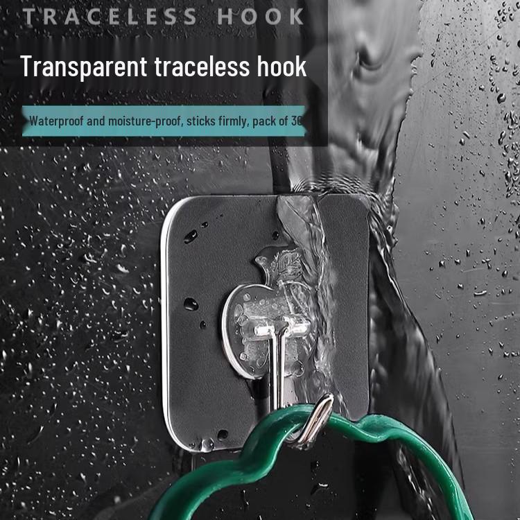 No-Drill Adhesive Hooks: Kitchen, Bathroom, & Door Traceless Coat Hooks