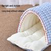 Warm Thickened Enclosed Pet Bed - Detachable, Washable Plaid for Cats & Dogs