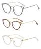 Ins Cat Eye Presbyopia Glasses Cold Tea Color HD Anti Blue Light Glasses Frame Advanced Plain Whitening Glasses