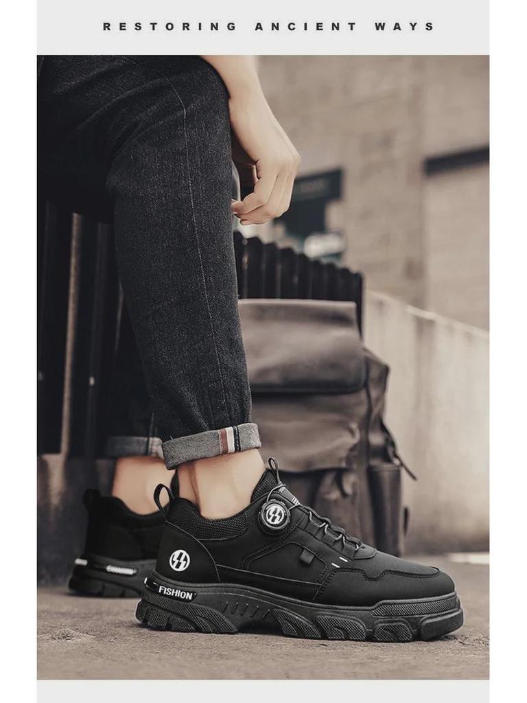 Men's 2025 Spring Slip-On Low-Top Waterproof Casual Sports Shoes with Rotating Button