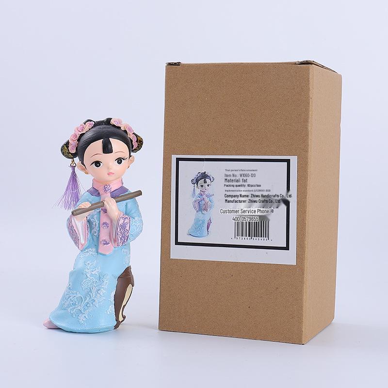 Hand-Painted Chinese Style Flower Princess Figurine - Classical Cultural Creative Gift