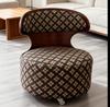 Mid-Century Modern Solid Wood Swivel Chair - Ergonomic Sculptural Back Rotating Stool  Vintage Single Seater Accent Chair