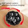 4PCS Silent Steel Ball Base Furniture Casters with Nylon Wheels No Need To Paste Smooth Rolling Universal Wheels