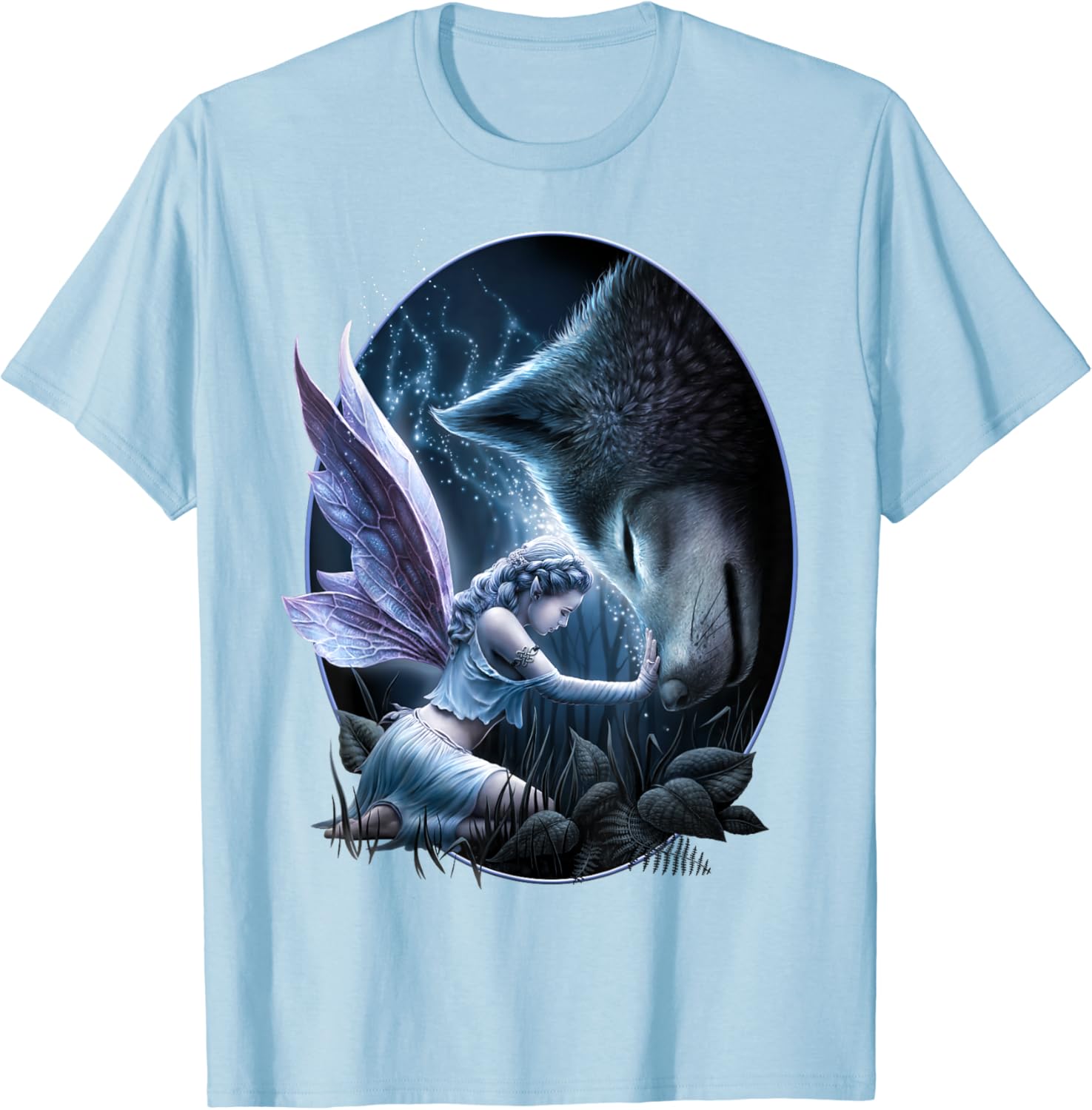 

Spiral Original Sacred Bond Fairy and Wolf T-Shirt Graphic T Shirts Unisex Streetwear 4XL