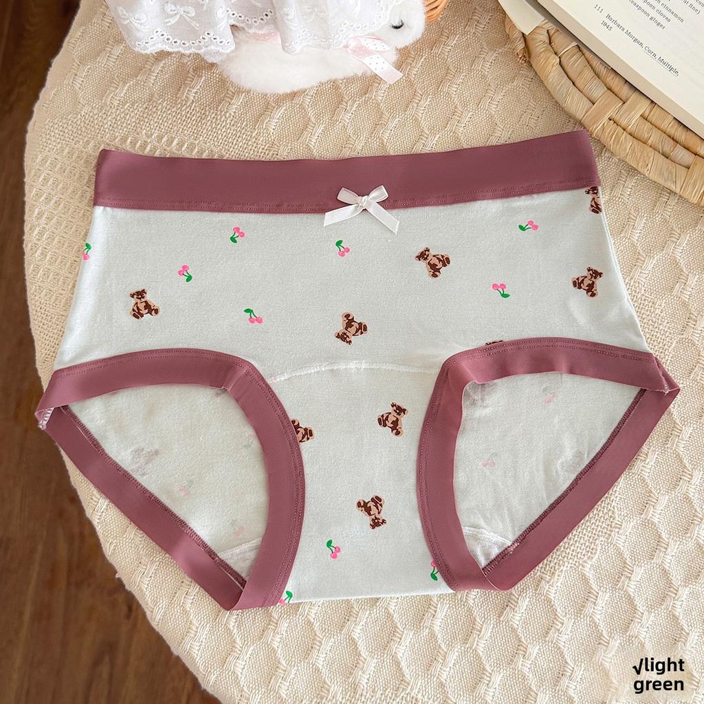 Ladies Spring and Summer New Cute Bear 10A Antibacterial Extension Cotton Crotch Breathable Briefs