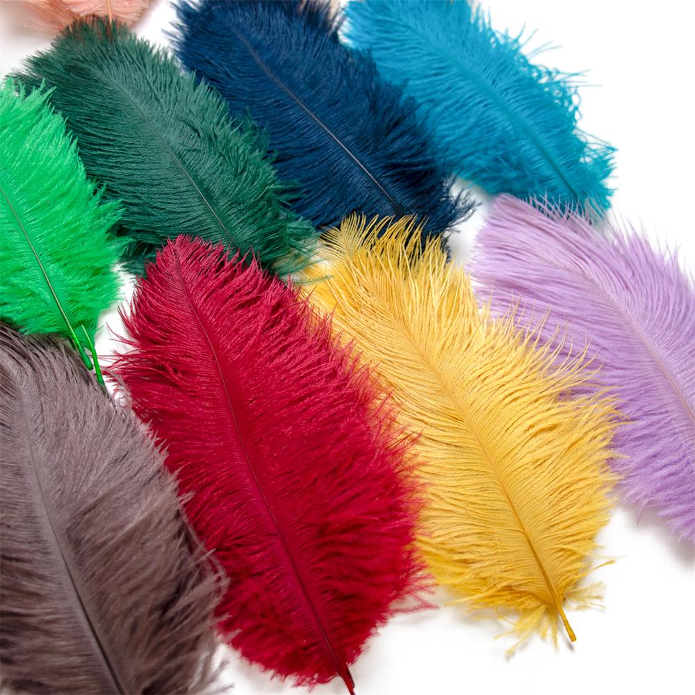 10Pcs/Lot New Colored Ostrich Feather for Crafts Wedding Decoration DIY Holiday Carnival Wedding Plumas Bulk Accessories 15-40CM