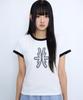 BOUNDARY Decalcomania Slim Fit Ringer T-Shirt [Ivory]