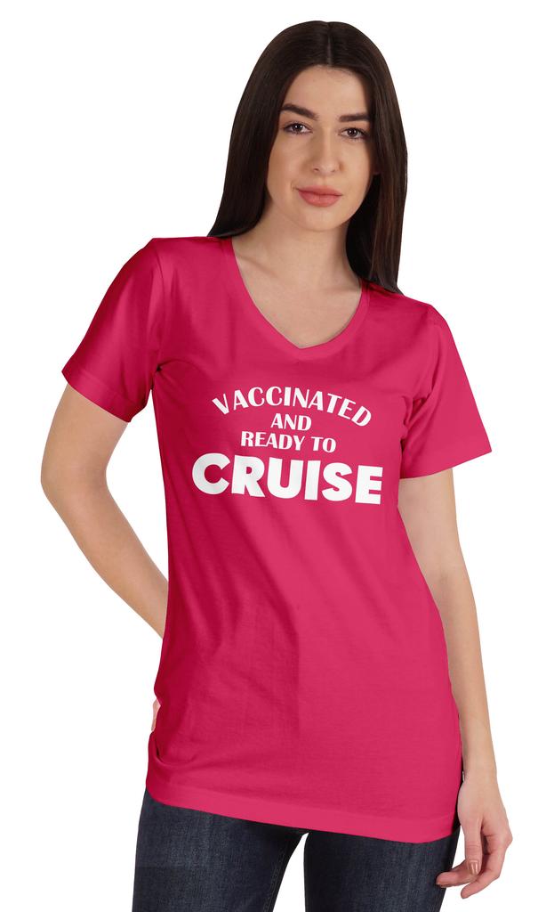 Inkmeso Vaccinated And Ready To Cruise Funny Pro-Vaccine Crew Neck T-shirt For