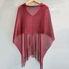 Women Beach Shawl Breathable Fabric Cover-up Shawl with Versatile Tassel Design Weddings Parties Travel Daily