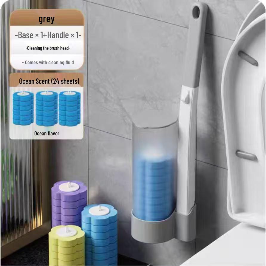 Wall-Mounted Disposable Toilet Brush Heads Set for Complete Bathroom Cleaning