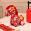 Zodiac Horse Plush Toy With Embroidered Flowers For Lunar New Year Celebrations