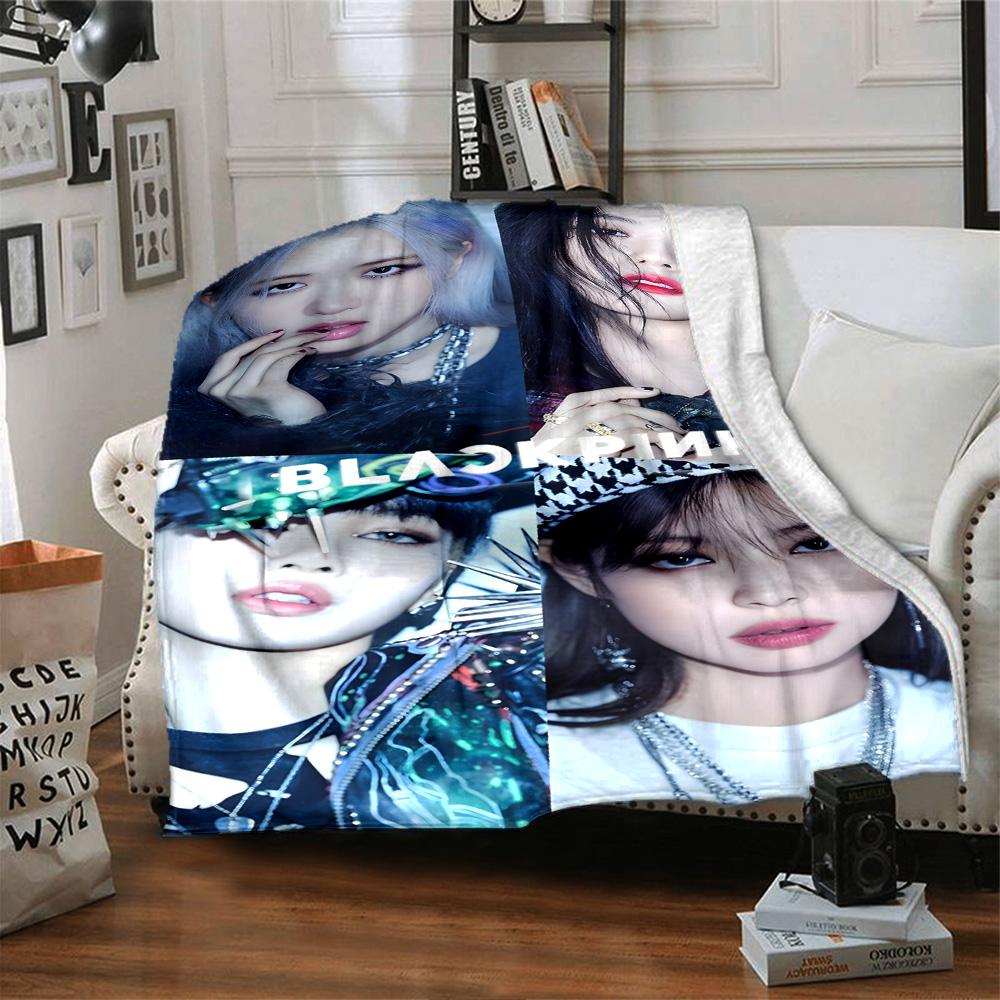 Blackpink Members Pink Theme Blanket Soft Warm Suitable for Sofa Couch Office Bed All Seasons Digital Print Perfect Gift for Relatives Y12