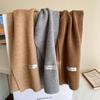 Short Japanese small scarf women's winter warm solid color wool knitted scarf student Korean version male couple versatile