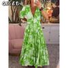 Fashion Summer Spring Short Sleeve V-Neck Casual Dresses