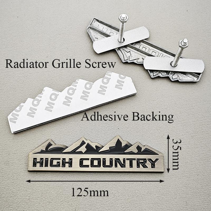 HIGH COUNTRY 3D Zinc Alloy Car Sticker Badge Suitable For Chevrolet Jeep Dodge Ford Modified Snow Mountain Metal Car Logo