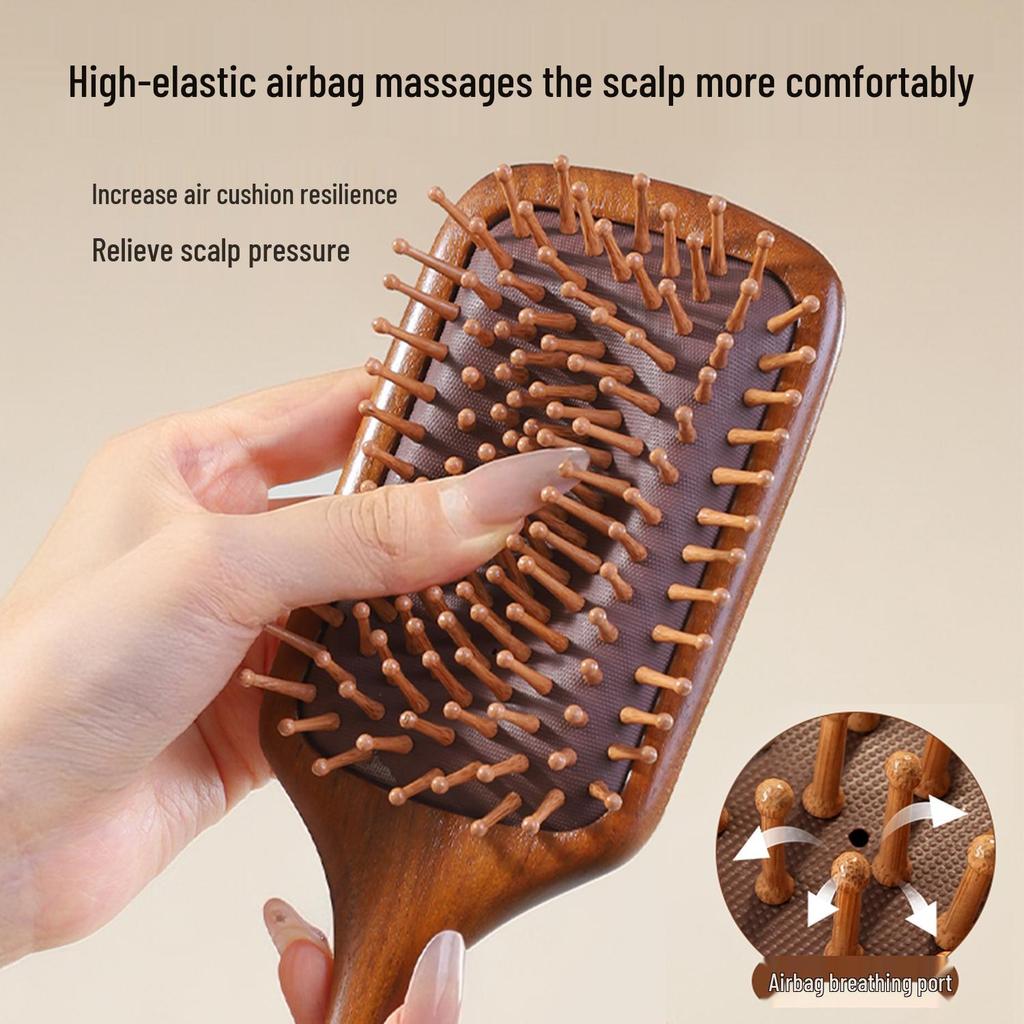 Golden Thread Sandalwood Anti-Static Scalp Massage Comb for Men and Women