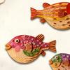 3 Stück/Set Vintage Puffer Wanddekoration, Küsten-Holzfisch Hängeornament, Maritime Meeres-Thema Wandkunst für Badezimmer, Wohnzimmer