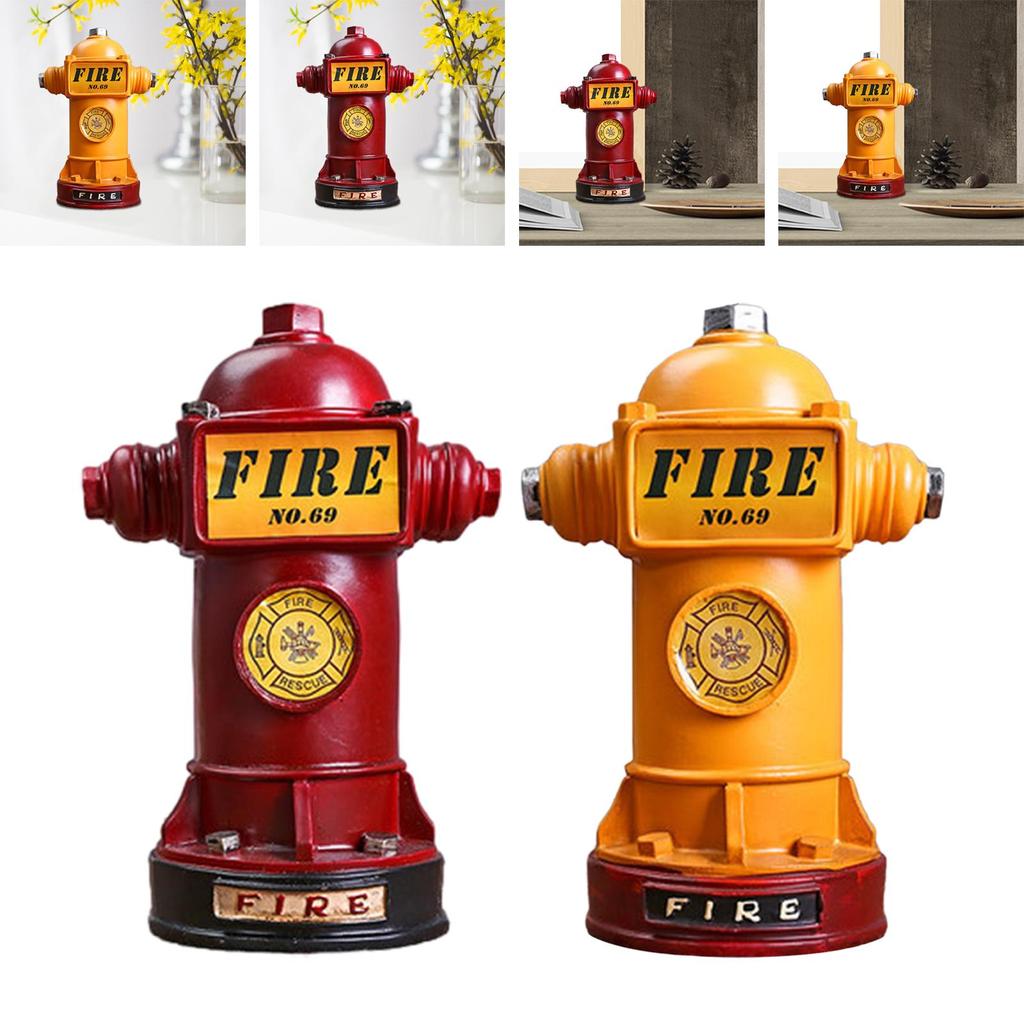 Fire Hydrant Ornaments Resin Retro Storage Box Home Furnishings Work Desk Decor Piggy Bank Container Child Adult Children