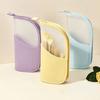 Bolsa de Armazenamento para Pincéis de Maquiagem, Organizador Vertical à Prova d'Água em Couro PU, com Janela Fosca, Porta-Retrato Portátil para Viagem
