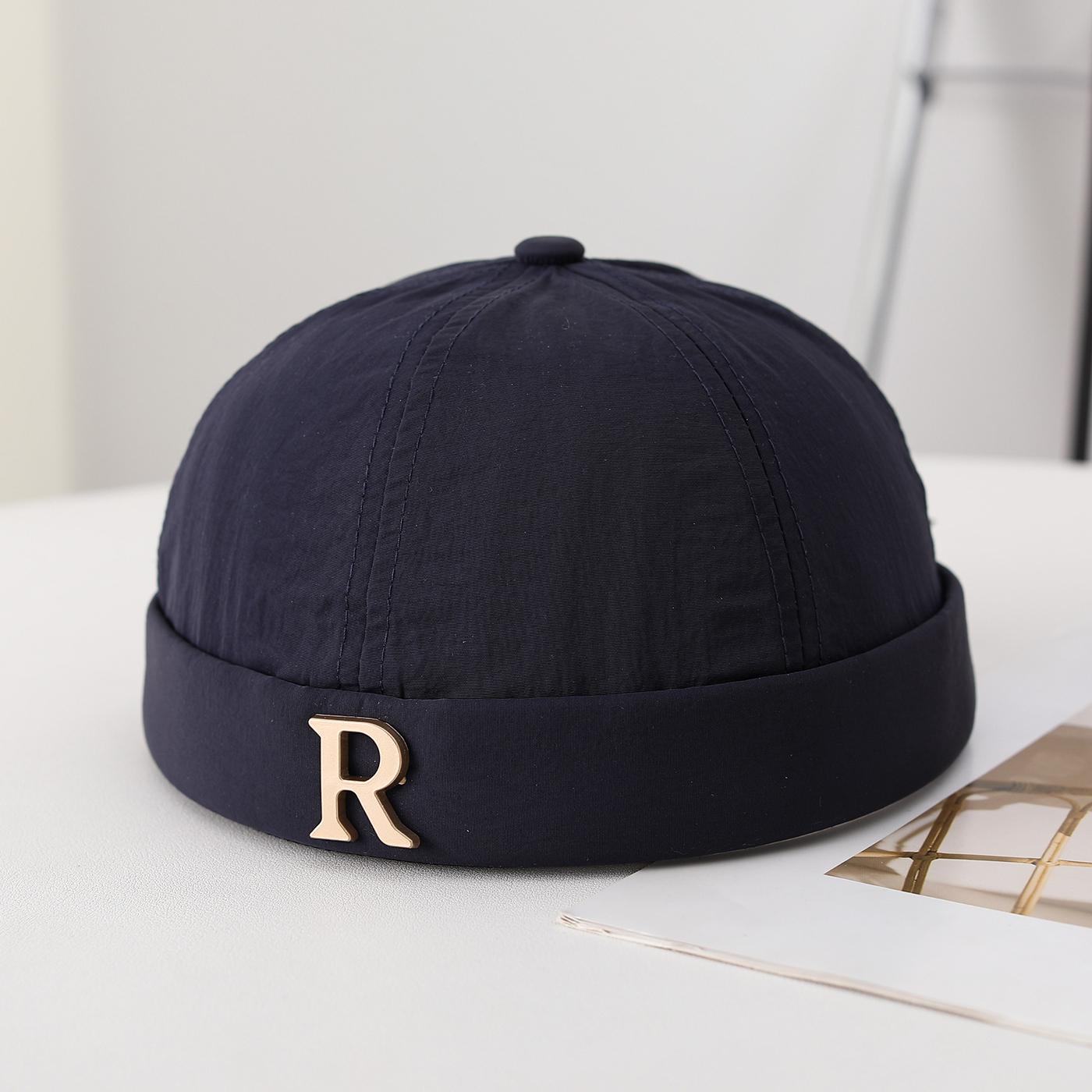 

Spring/Summer Trendy Metal Lettered Owner Cap - Pure Color, Simple Design, Flat Top, Unique Sun Hat for Men and Women One Size