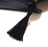 Handcrafted by a Skilled Fan This Short Silk Fan for Men Features 42 Ken and Is Product Craftsman, Black-dyed Bones, 22cm, (tassels Included), Blue.