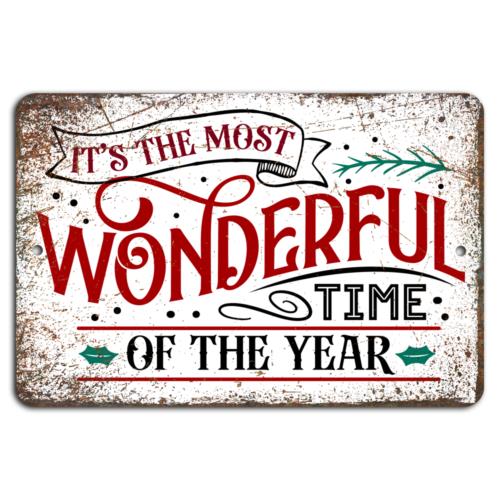 The Most Wonderful Time Rustic Holiday SignAluminumtin sign 20x30cm(7.8x11.8inch)