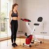 Cyclette con Resistenza Magnetica, 8 Livelli, Altezza Regolabile, Display LCD, Rosso + Bianco