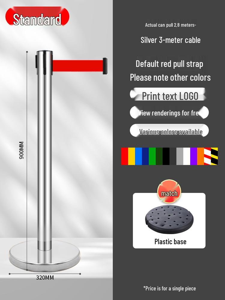 Retractable Queue Barrier Post with Belt