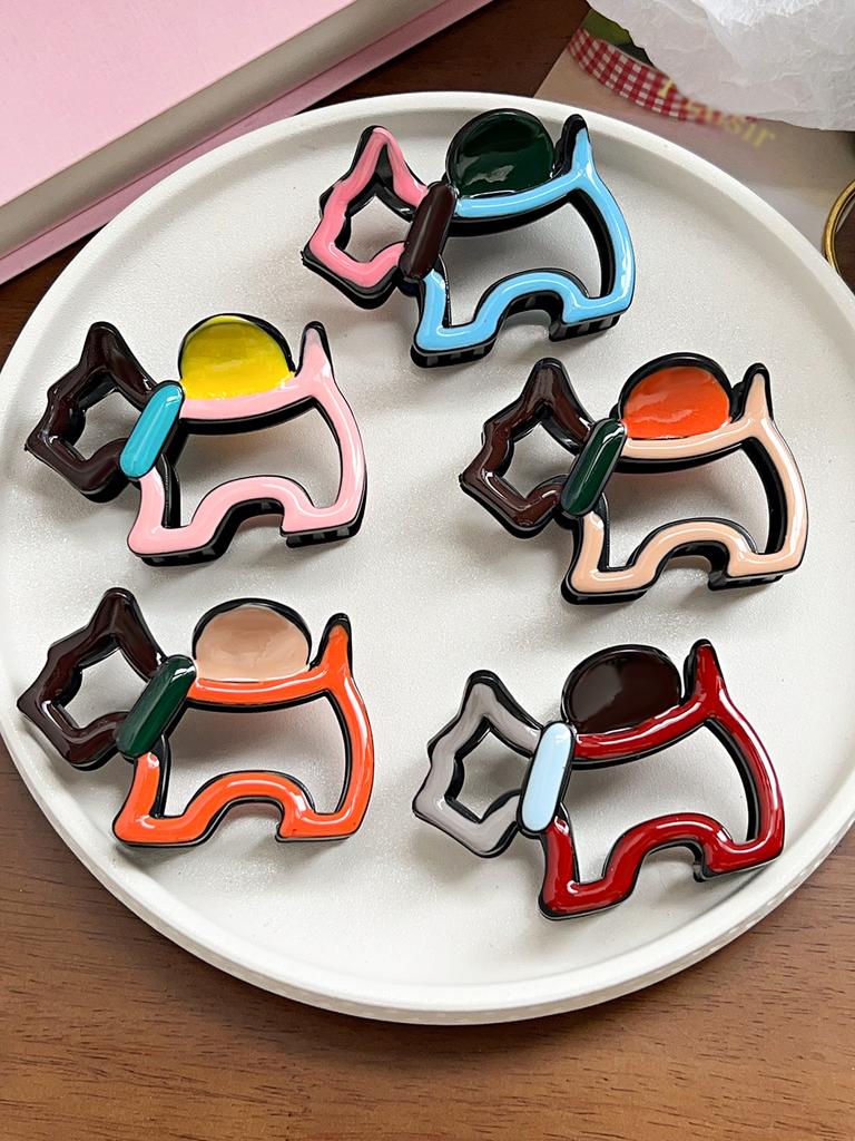 1Pcs Cute Dog Colorful Large Hair Claw Clip for Women Girl,3.5Inch Banana Clip for Thick Hair,Nonslip Hair Pins Hair Accessories