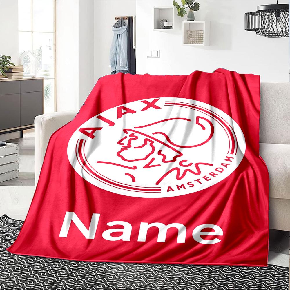 Custom Name Ajax Theme Printed Blanket Perfect For Couch Bed Travel Outdoor Use Machine Washable Cozy Durable