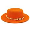 European and American spring and summer sunscreen metal buckle accessories sunshade jazz straw hat fashion celebrity vacation beach top hat