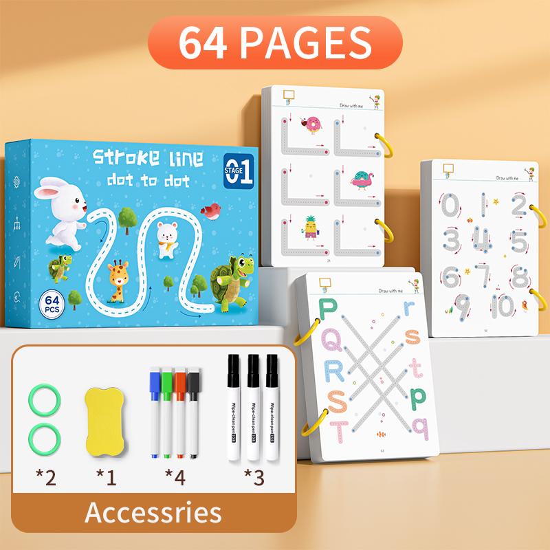 Kids First Reusable Writing Book Brain Development Tool Portable Left Right Brain Training Early Learning Aid