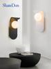 Modern LED Wall Lamp Black White Simple Decorative Lights For Living Room Bedroom Study Home Interior Nordic Glass Decor Fixture