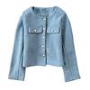 Fall Spring Women Cardigan Coat Single Breasted Long Sleeve Solid Color Loose OL Commuting Style Dating Shopping Jacket