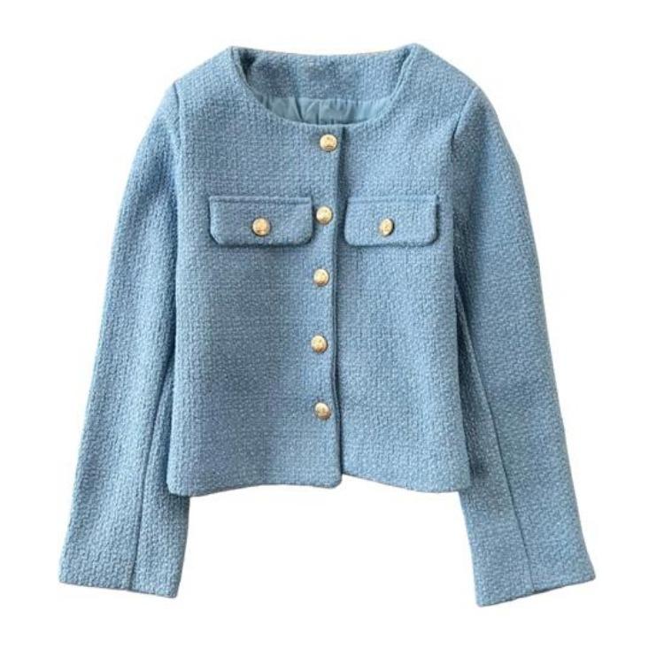 Fall Spring Women Cardigan Coat Single Breasted Long Sleeve Solid Color Loose OL Commuting Style Dating Shopping Jacket