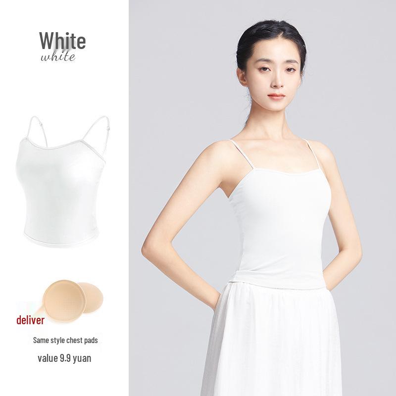 Женская танцевальная майка-топ со встроенными чашечками - Базовый слой для тренировок для взрослых Small